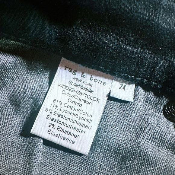 NWT Rag & Bone ‘Cate’ Mid-Rise Ankle Length Skinny Jean in “Oxford” Wash Size 24 - Picture 6 of 16